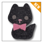 black kitty hair clip for baby – handmade children’s felt hair clip